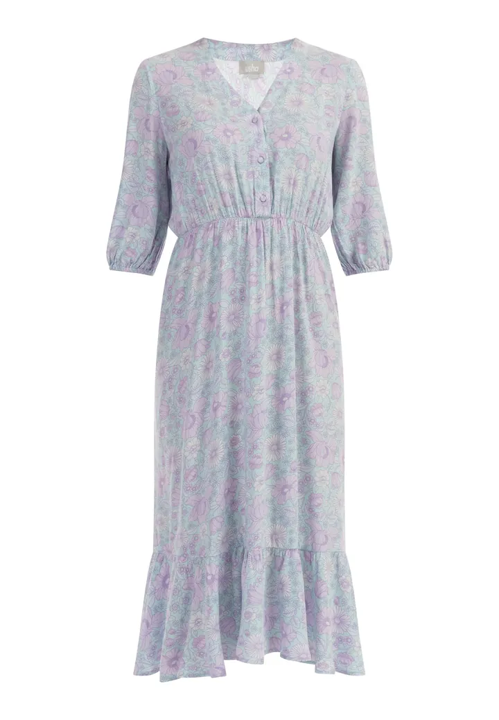 Usha Vestido turquesa / lila pastel / lila claro