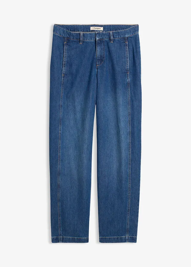 Vaqueros tipo barrel con talle medio y cintura ajustable