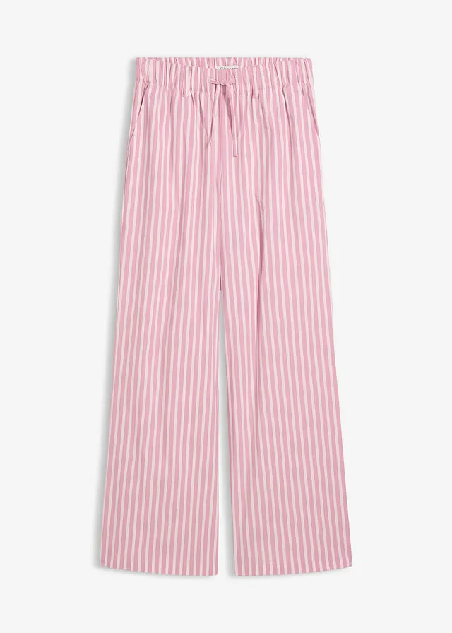 Pantalón palazzo de popelín de algodón