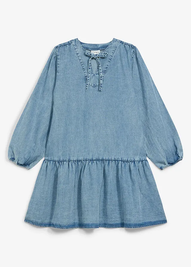 Vestido midi holgado con lino
