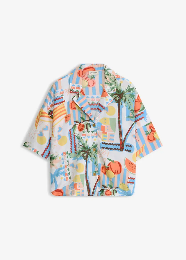 Blusa de playa de mezcla de viscosa fluida