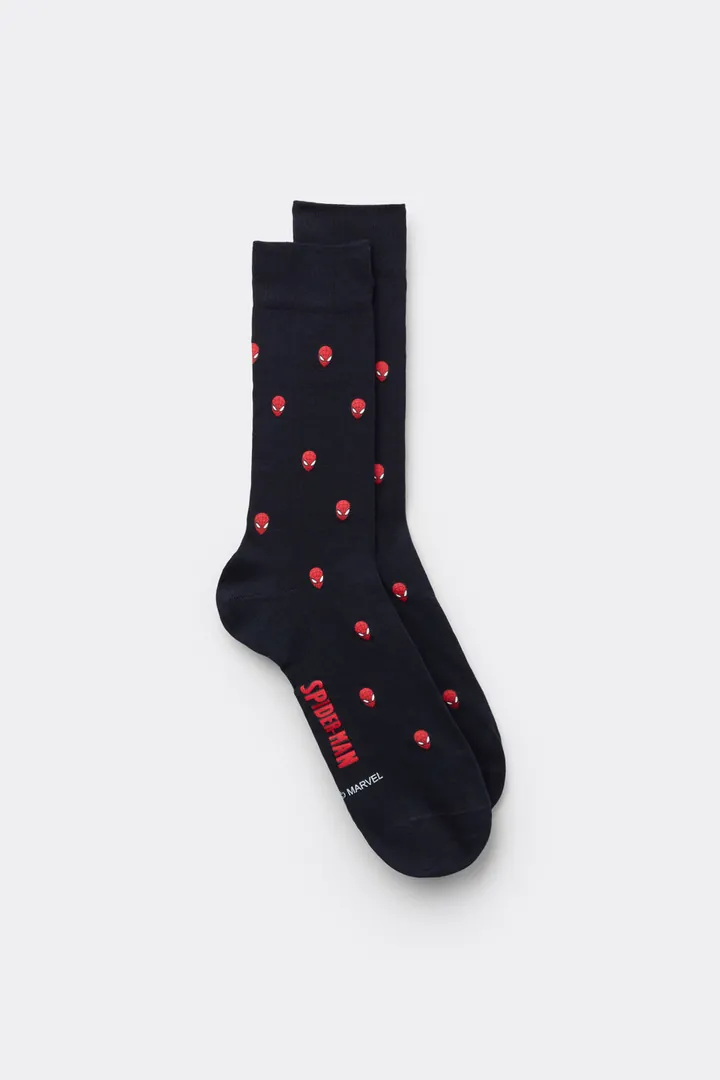 Intimissimi Calcetines Cortos Algodón Soft Marvel Spider-Man Hombre Azul Tamaño 40-41