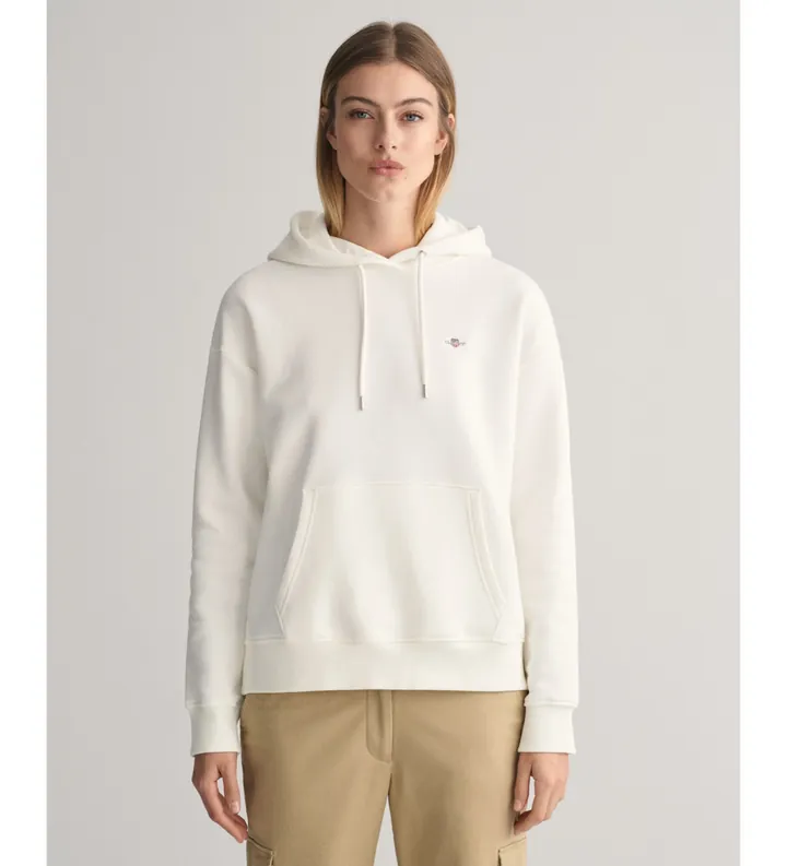 Gant para mujer. 4201413 Sudadera con capucha Shield blanco (L), Casual, Algodón