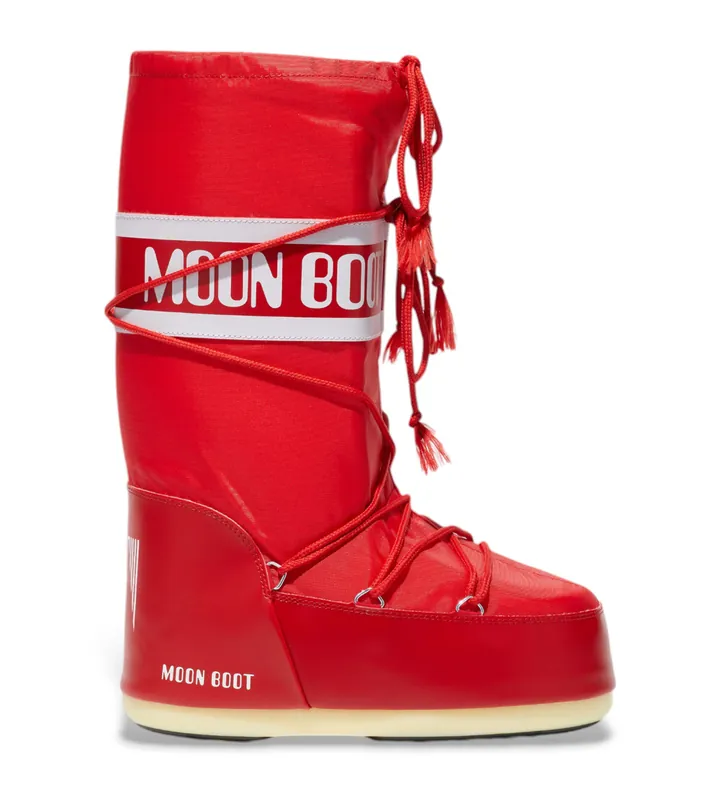 Moon Boot para mujer. 80D1400440 Botas Icon Nylon rojo (35/38), Plano, Ninguno, Casual, Nieve