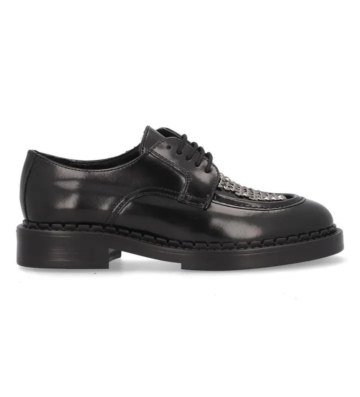 Alpe para mujer. 533266 Mocasines Chester de piel negro (37), Plano, Cordones, Casual