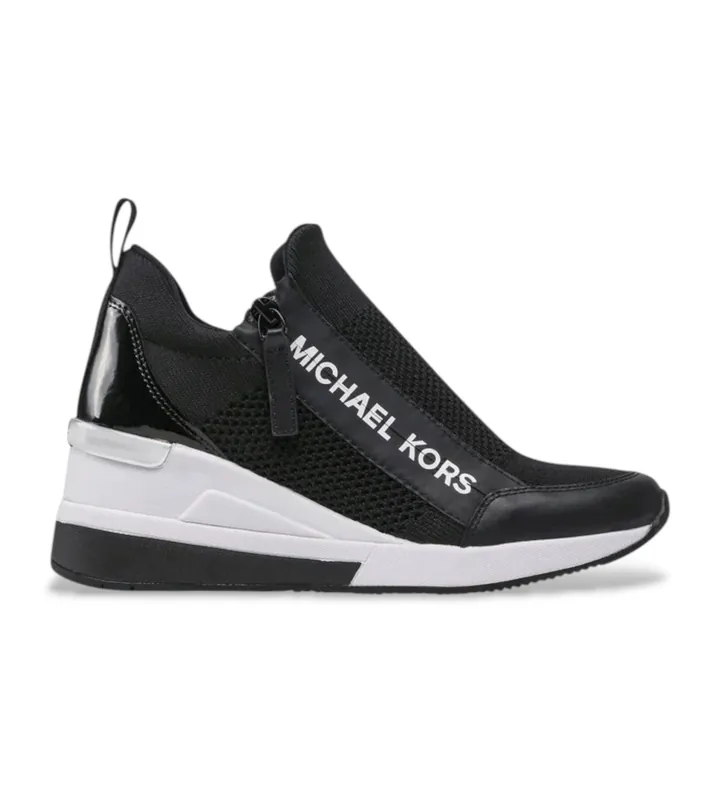 Michael Kors para mujer. 43S2WIFS1D Zapatillas Willis Wedge Trainer negro (36), 5 a 8cm, Cremallera, Casual