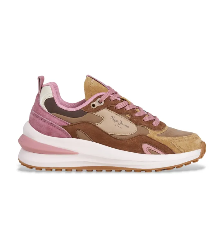 Pepe Jeans para mujer. PLS600013 Zapatillas de Piel Winslow marrón (36), 3 a 5cm, Cordones, Casual