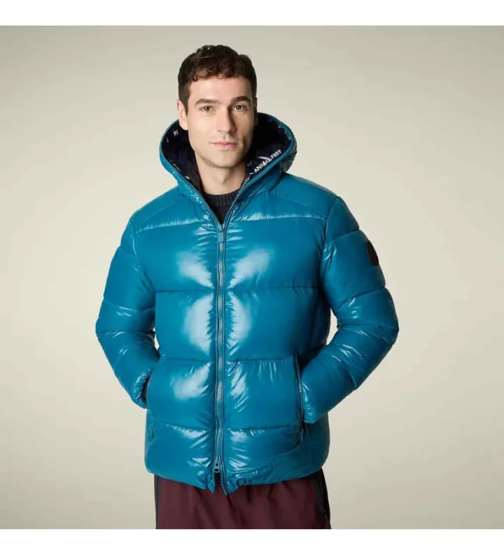 Save The Duck para hombre. D31280M-LOVE21 Abrigo Edgard azul (S), Casual, Sostenible, Nylon reciclado