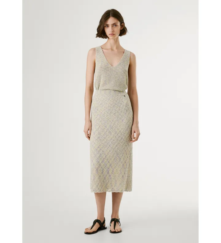 Pepe Jeans para mujer. PL901229 Falda Claire beige (M), Casual, Poliéster