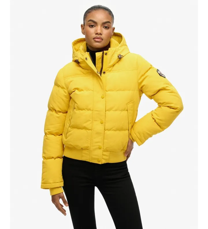 Superdry para mujer. W5011993A Chaqueta Everest Bomber amarillo (L), Casual, Poliéster