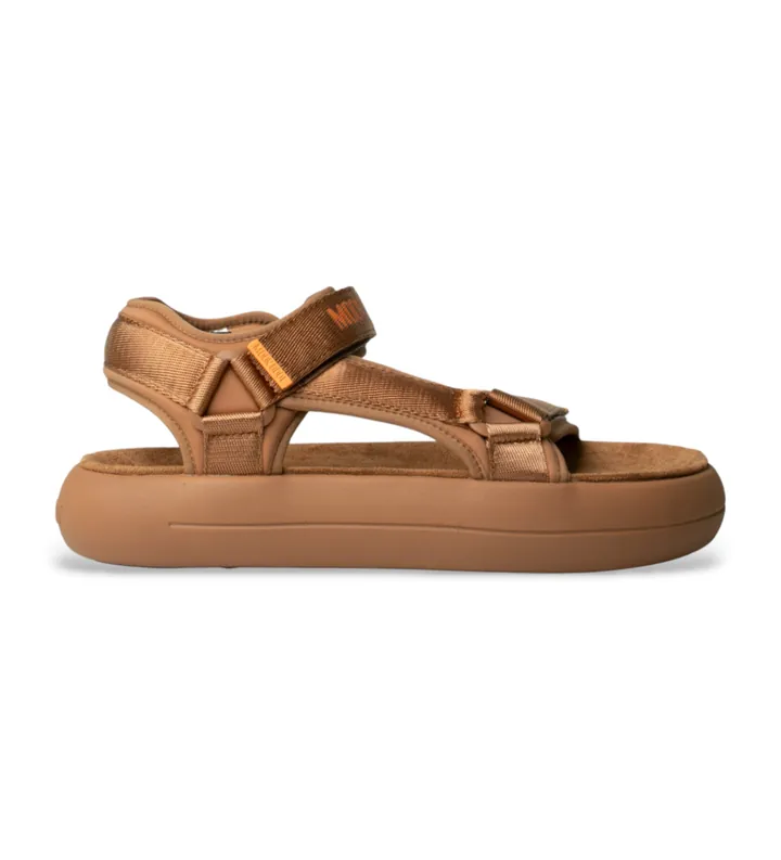 Moon Boot para mujer. 80D2420010 Sandalias MB Super marrón (36), Plano, Velcro, Casual