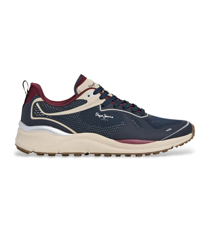 Pepe Jeans para hombre. PMS600014 Zapatillas Trail Tech marino (41), Tela, Plano, Cordones, Casual