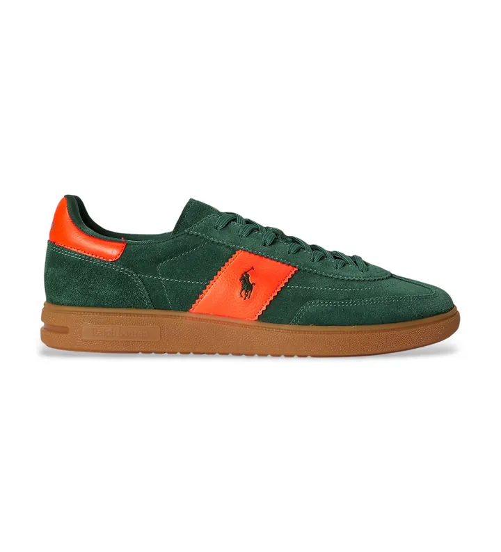 Polo Ralph Lauren para hombre. 809P07172002 Zapatillas de Piel Bedford verde (40), Plano, Cordones, Casual
