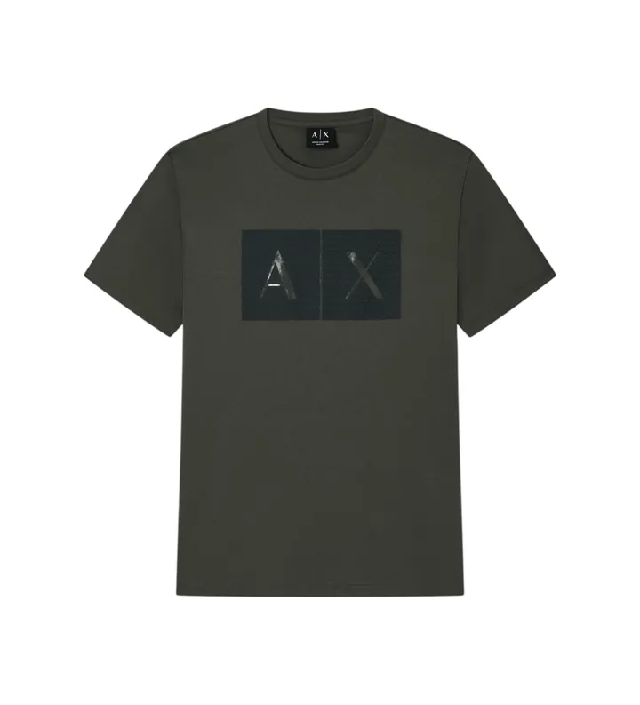 A|X Armani Exchange para hombre. 8NZTCKZ8H4ZM8317 Camiseta Casual verde oscuro (L), Algodón, Manga corta