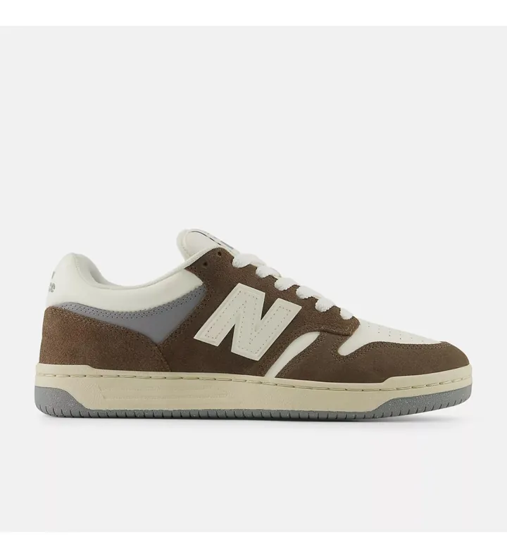 New Balance para hombre. U480PV1_LI Zapatillas piel 480P marrón (40.5), Plano, Cordones, Casual
