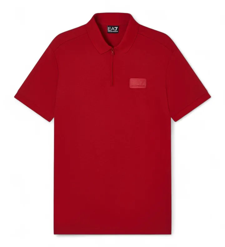EA7 para hombre. 7M001361_AF13862 Polo Lux Identity rojo (3XL), Casual, Viscosa, Manga corta