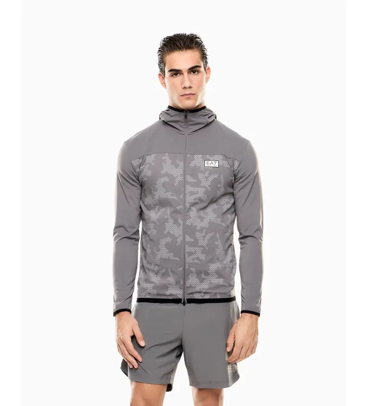 EA7 para hombre. 7M001625_AF13534 Sudadera VIGOR7 gris perlado (L), Blanco, Casual, Deportivo, Sportswear, Multideporte, Poliamida