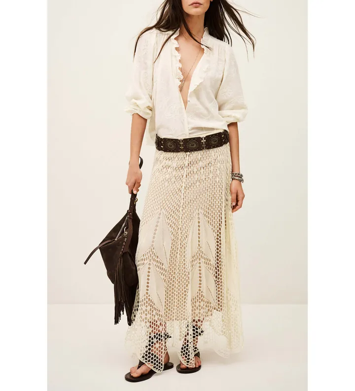 BA&SH para mujer. 1E26ULYS Falda Ulysse beige (34), Casual, Algodón