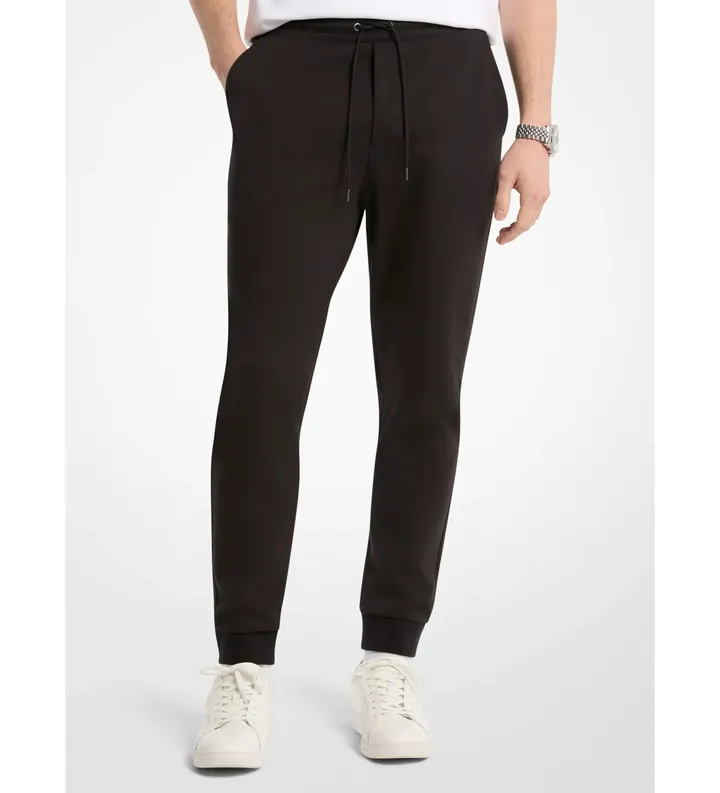 Michael Kors para hombre. CT6532D5MF Joggers de mezcla de algodón con logotipo negro (L), Casual, Algodón Orgánico