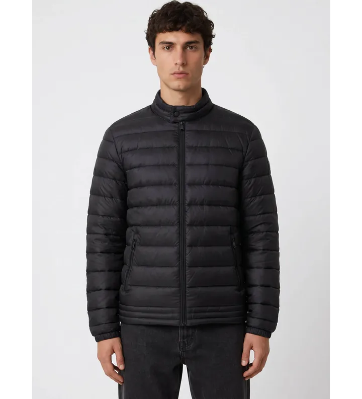 Guess para hombre. M6YL39W2849 Chaqueta Biker Ajustada negro (L), Casual, Poliuretano