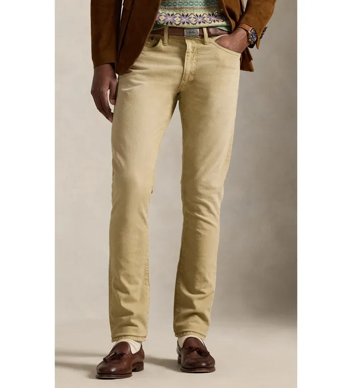 Polo Ralph Lauren para hombre. 710956083004 Jeans Sullivan Slim Fit elásticos beige (36/32), Casual, Algodón
