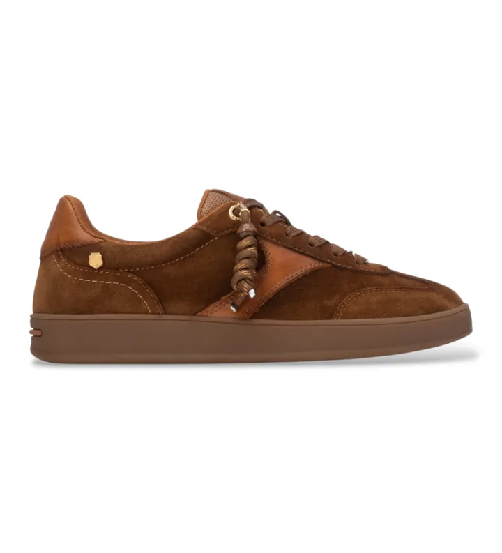 Carmela para mujer. 16437201-CAMEL Zapatillas de Piel 164372 marrón claro (36), Plano, Ante, Cordones, Casual