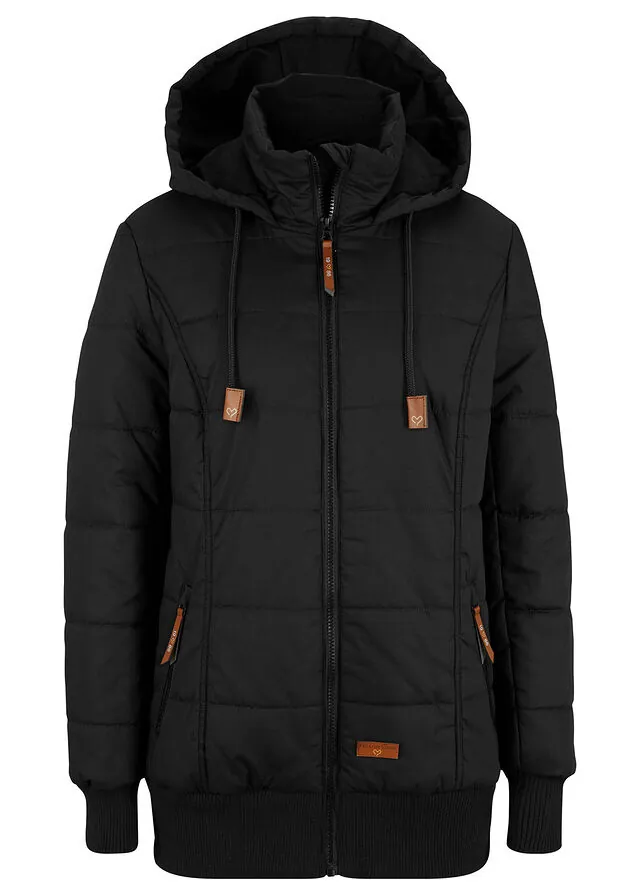 Chaqueta con detalles de piel sintética para exteriores