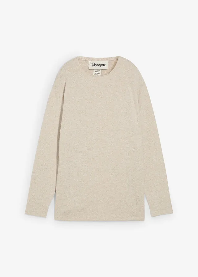 Sudadera larga con aspecto de punto