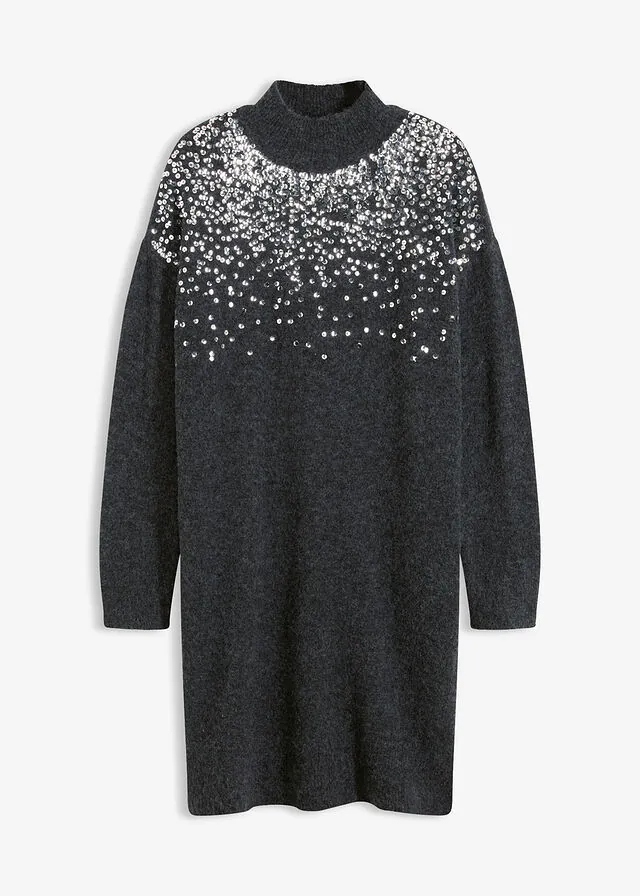 Vestido de punto con aplicaciones de lentejuelas