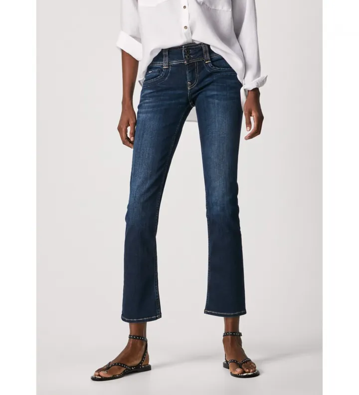 Pepe Jeans para mujer. PL204159H06 Jeans Gen azul oscuro (24/32), Casual, Algodón, Marino