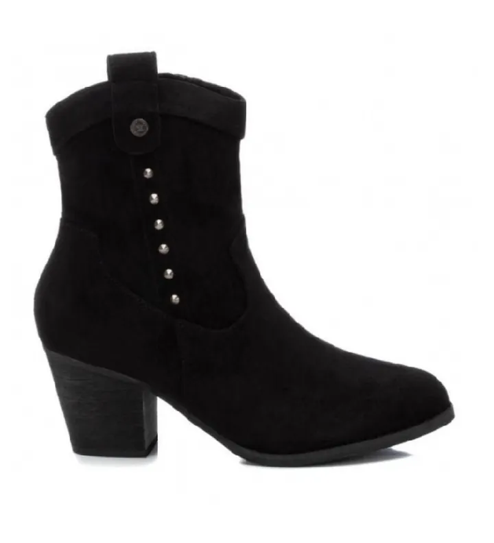 Xti para mujer. 130120 Botines Tachuelas lateral negro - Altura tacón 7cm- (40), 5 a 8cm, Cremallera, Casual