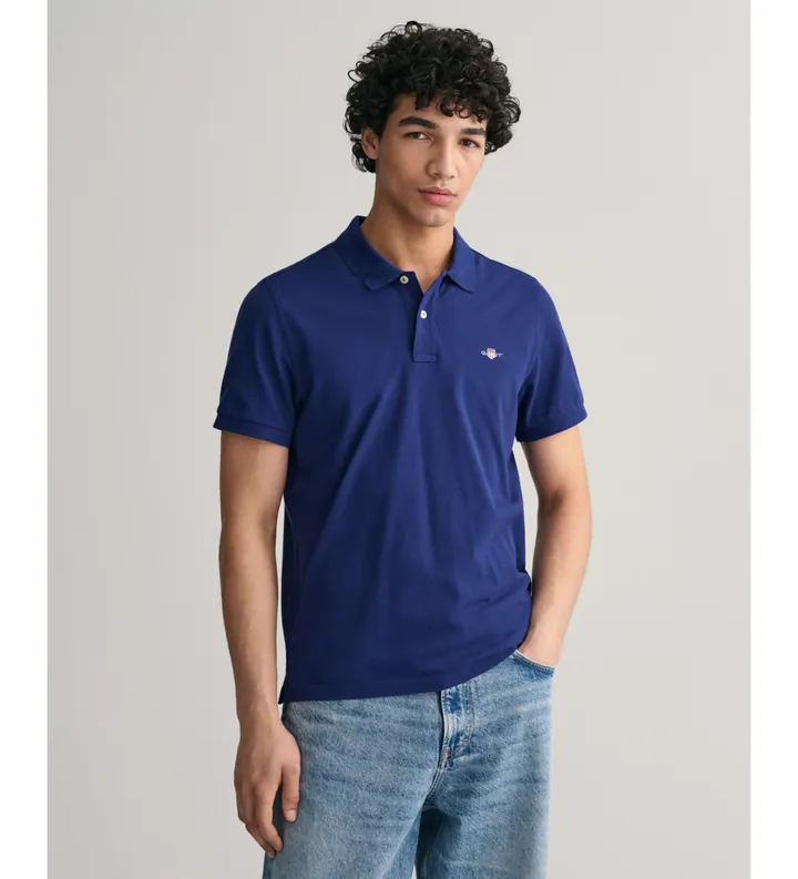 Gant para hombre. 2210 Polo de piqué Regular Fit Shield marino (3XL), Casual, Algodón, Clásico, Manga corta