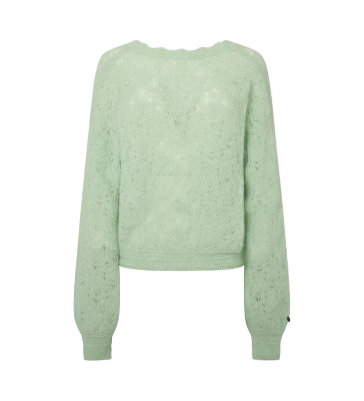 Pepe Jeans para mujer. PL702231 Jersey Helen Wrap verde (L), Casual, Poliamida