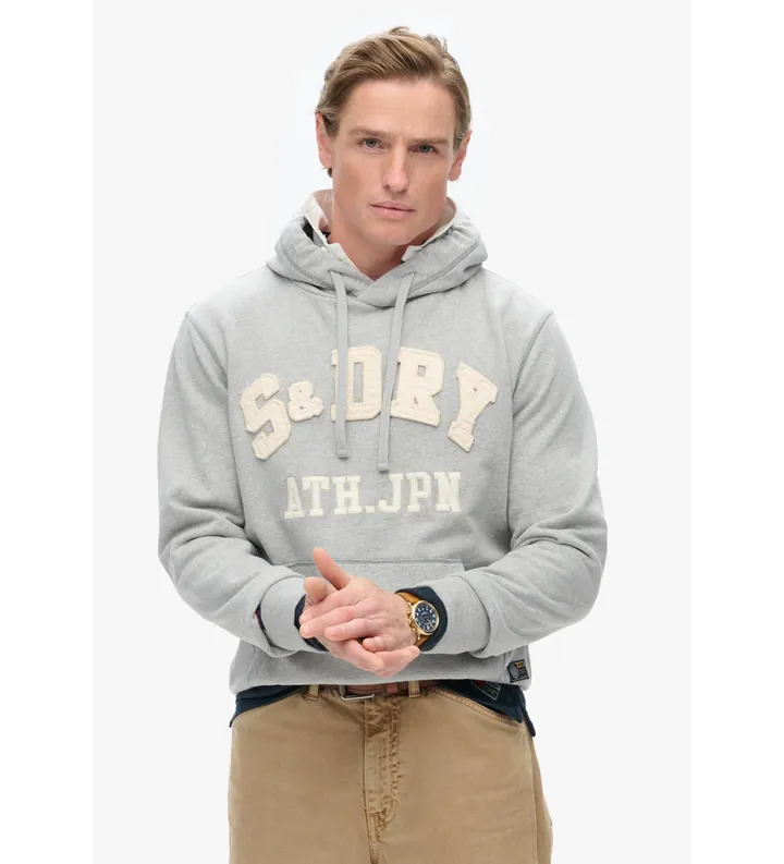 Superdry para hombre. M2014115A Sudadera Vintage Athletic gris (L), Casual, Algodón