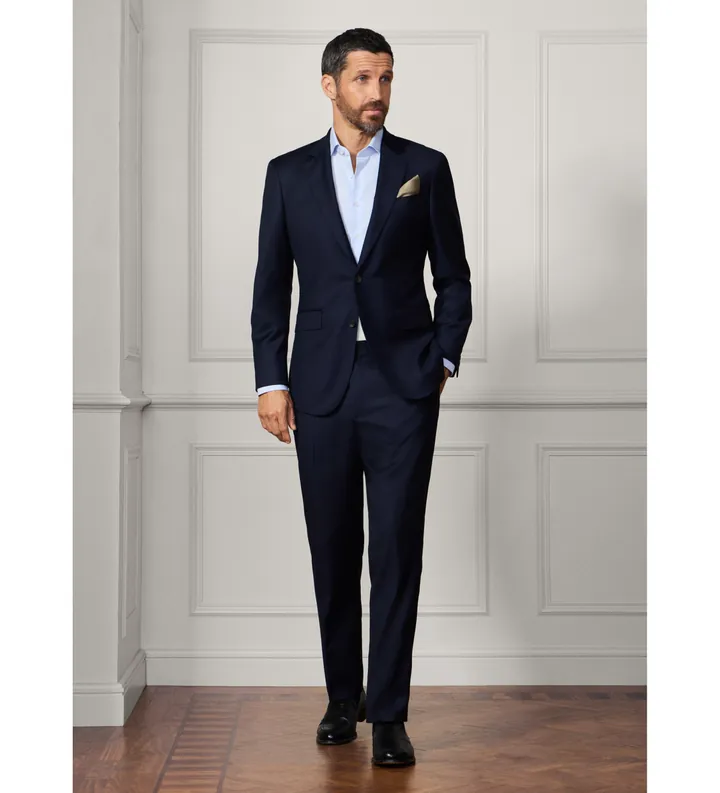 Hackett London para hombre. HM423212 Traje Plain marino (36/32), Lana, Clásico