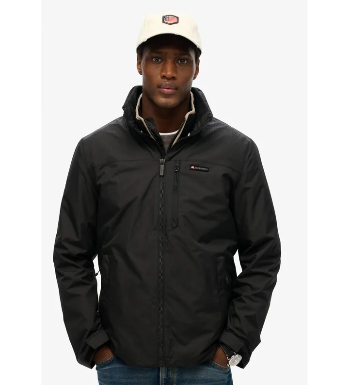 Superdry para hombre. M5012163A Chaqueta Non Hood Logo Windbreaker negro (L), Casual, Poliéster