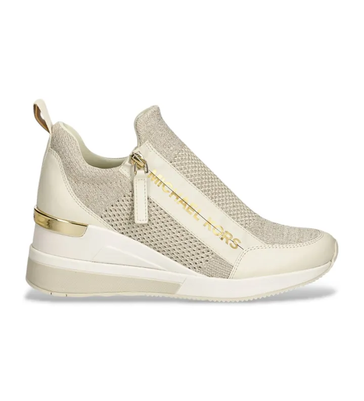 Michael Kors para mujer. 43S3WIFS4D Zapatillas Willis beige (36), Dorado, 5 a 8cm, Cremallera, Casual