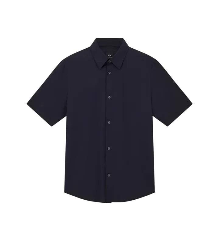 A|X Armani Exchange para hombre. XM001566AF19193UB101 Camisa premium gris (L), Casual, Poliamida, Manga corta