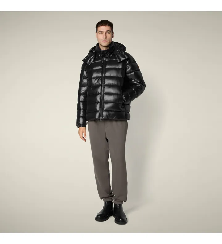 Save The Duck para hombre. D31653M-LOVE21 Chaqueta Florian negro (L), Casual, Sostenible, Nylon reciclado