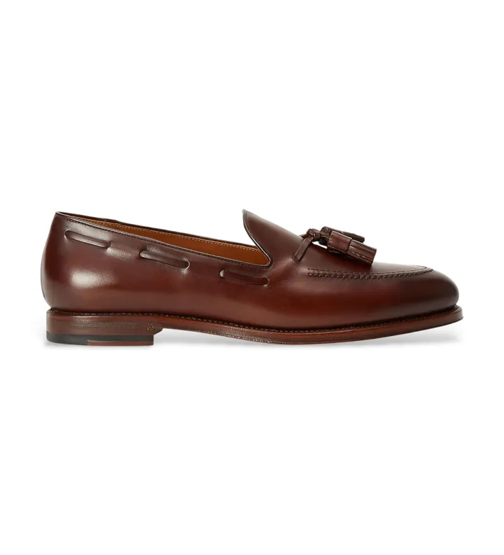 Polo Ralph Lauren para hombre. 811967540001 Mocasines de Piel Maestra marrón (41), Plano, Ninguno, Casual