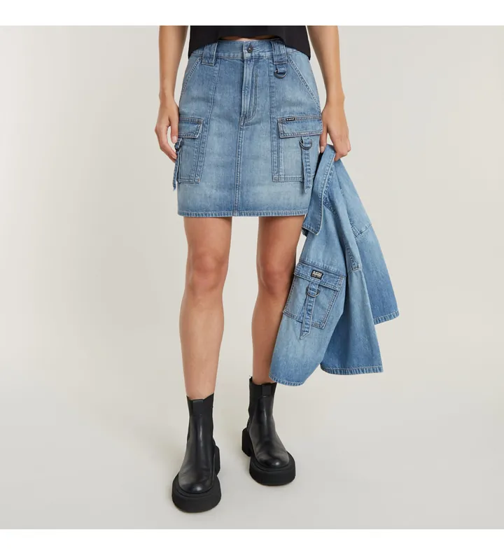 G-Star para mujer. D24887-D539-G341 Minifalda Viktoria Utility azul (30), Casual, Algodón, Denim