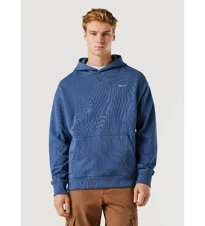 Pepe Jeans para hombre. PM5800155 Sudadera Geo Small Logo azul (L), Casual, Algodón