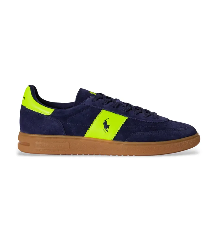 Polo Ralph Lauren para hombre. 809P07172003 Zapatillas de Piel Bedford marino (40), Plano, Cordones, Casual
