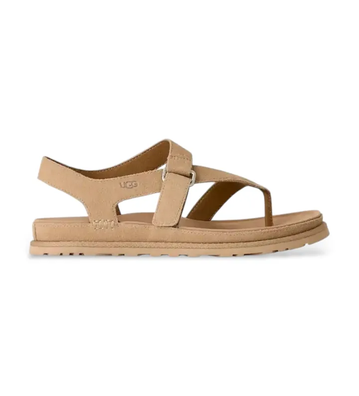 UGG para mujer. 1175134 Sandalias de piel GoldenGaze Toe Post beige (36), Plano, Velcro, Casual