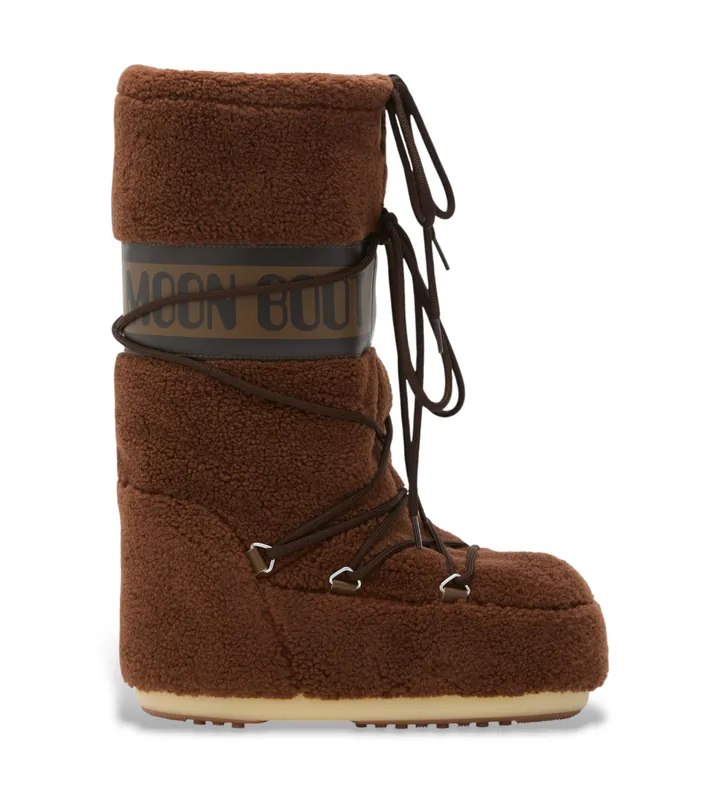 Moon Boot para mujer. 80D1403080 Botas Icon Polar marrón (35/38), Plano, Cordones, Casual
