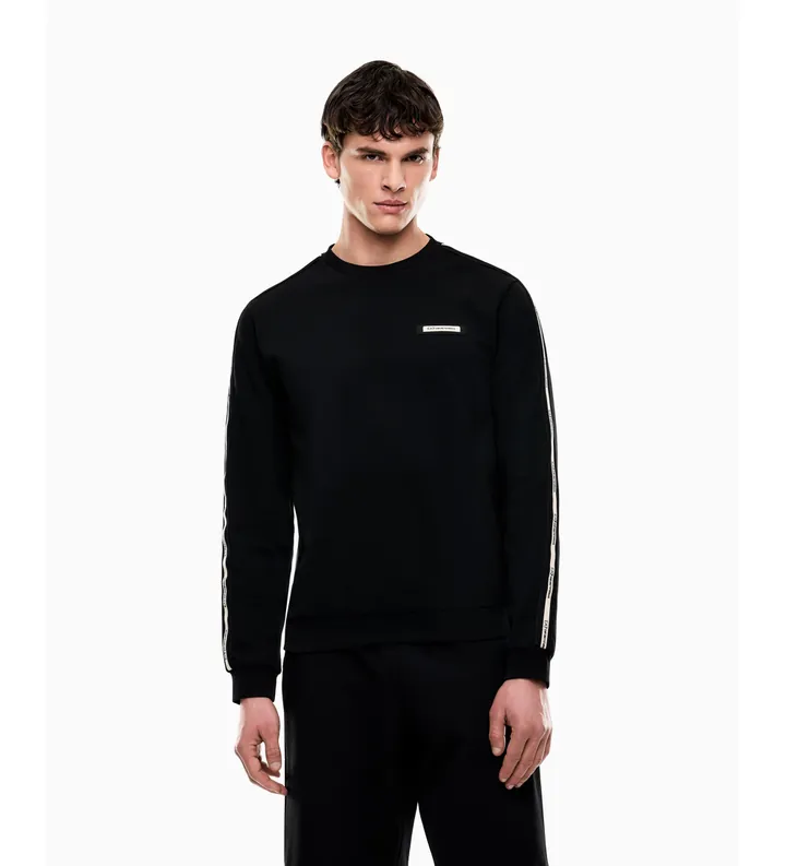 EA7 para hombre. 7M001478_AF12660 Sudadera Logo negro (3XL), Casual, Deportivo, Algodón, Manga larga