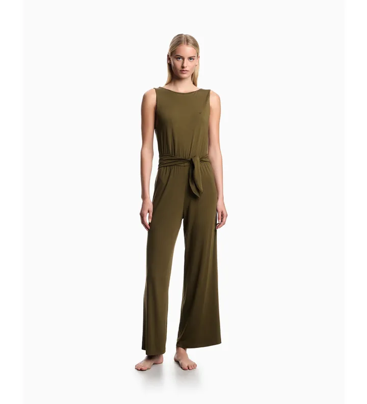 Emporio Armani para mujer. EW003412_AF20240 Mono Summer verde (L), Casual, Viscosa, Sin mangas / Tirantes