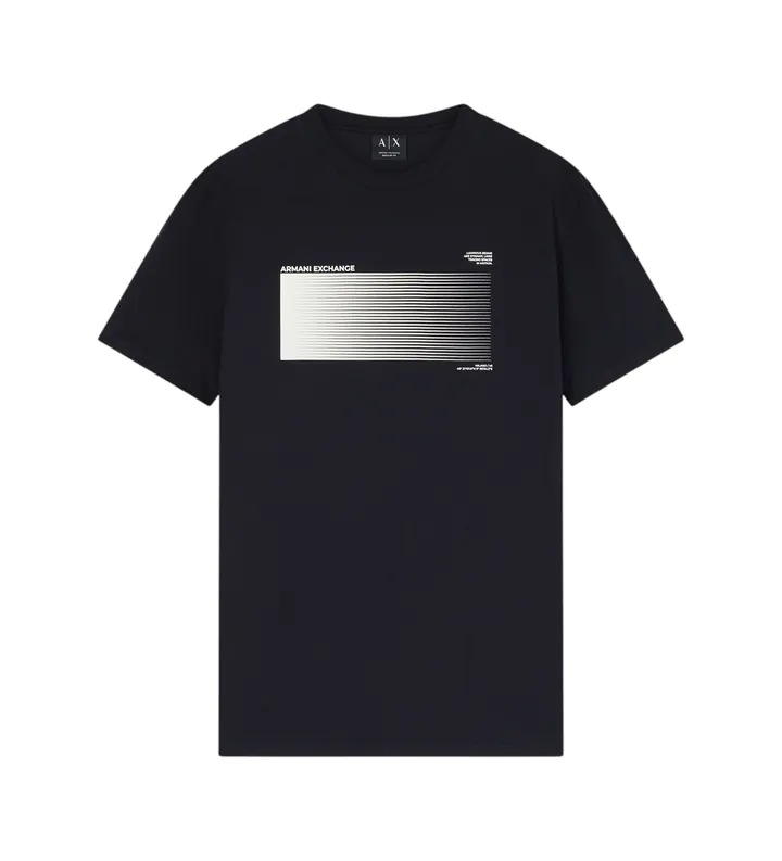 A|X Armani Exchange para hombre. XM002520AF10334UB101 Camiseta estampado azul (L), Casual, Algodón, Manga corta