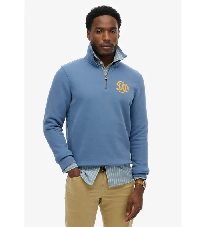 Superdry para hombre. M2014475A Sudadera Neon Half Zip Track azul (L), Casual, Algodón