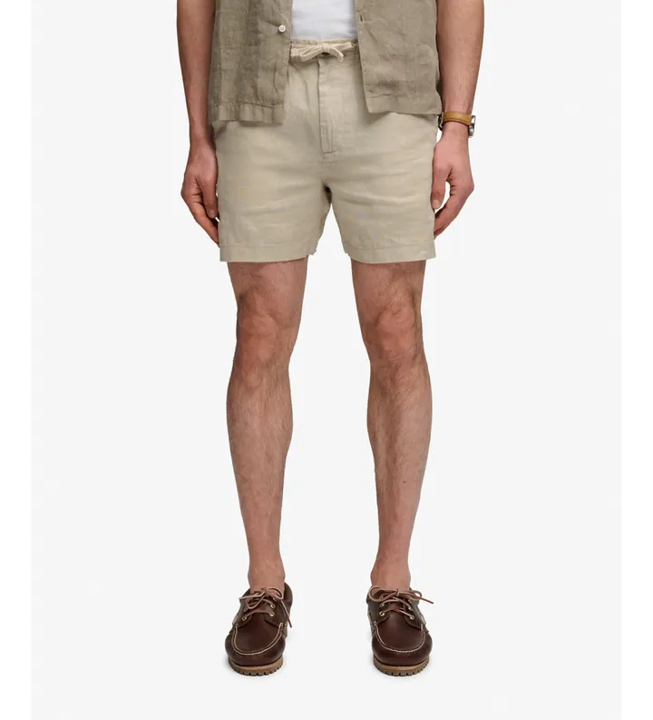 Superdry para hombre. M7110520A Shorts Merchant Linen beige (L), Casual, Lino
